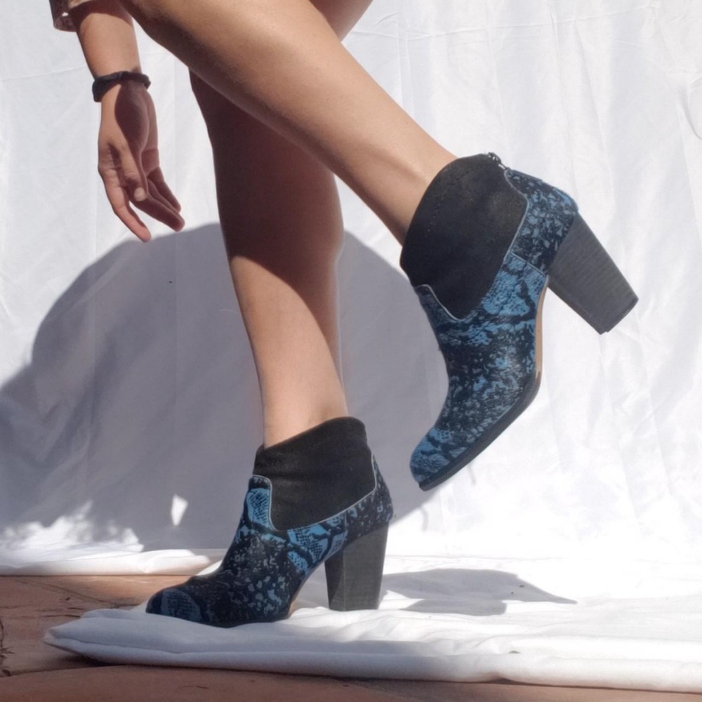 UGG Pony Hair Ankle Booties with Block Heel